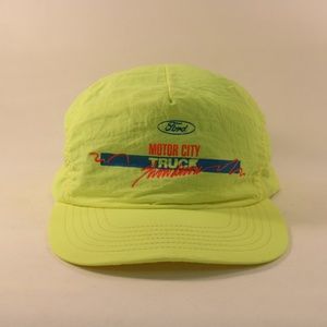 Ford Trucker Hat Motor City Showroom Neon Green